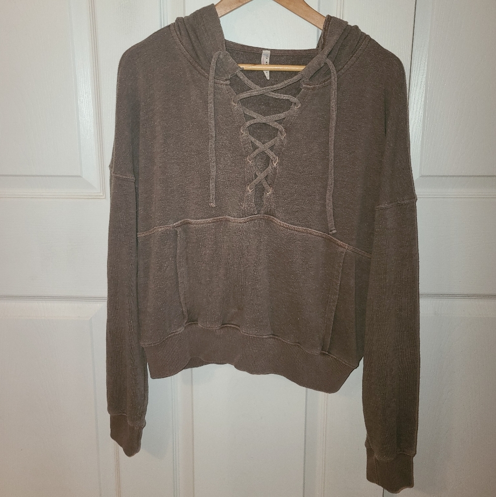 Free People Lace-up Hoodie